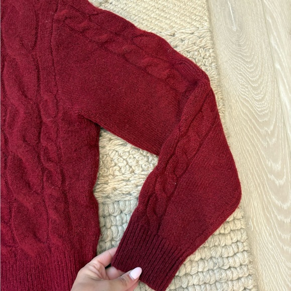 J.crew burgundy sweater jacket - Picture 5 of 7